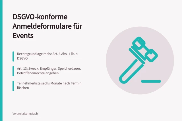 DSGVO-konforme Teilnehmerverwaltung mit Pflichtangaben, Löschfristen und Bußgeldrahmen. Datenschutz bei der Teilnehmerverwaltung erfordert DSGVO konforme Formulare