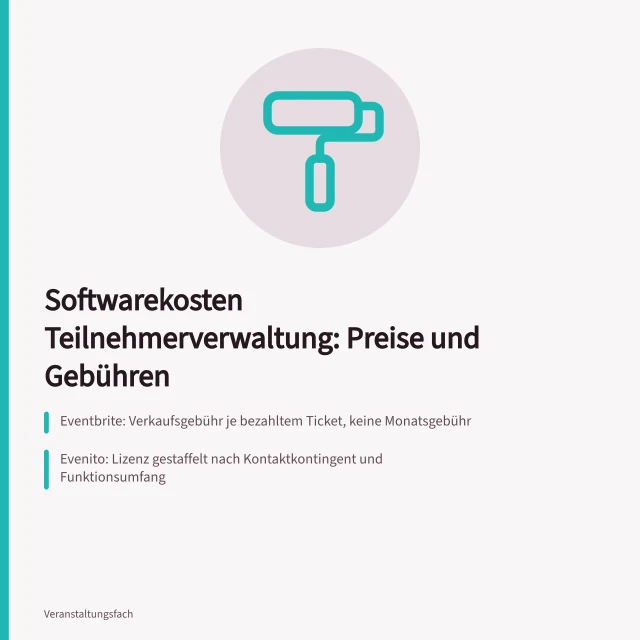 Karte zu Softwarekosten, Preismodellen und versteckten Gebühren der Teilnehmerverwaltung. Teilnehmerverwaltung Software Kosten: Preismodelle und versteckte Gebühren