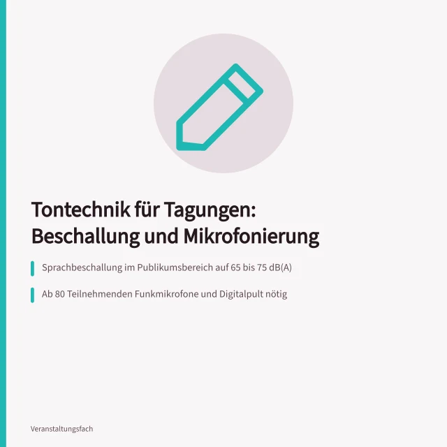Symbole für Beschallung, Mikrofonierung und Mischpult bei Tagungen. Tontechnik für Tagungen: Übersicht über Beschallung und Mikrofonierung